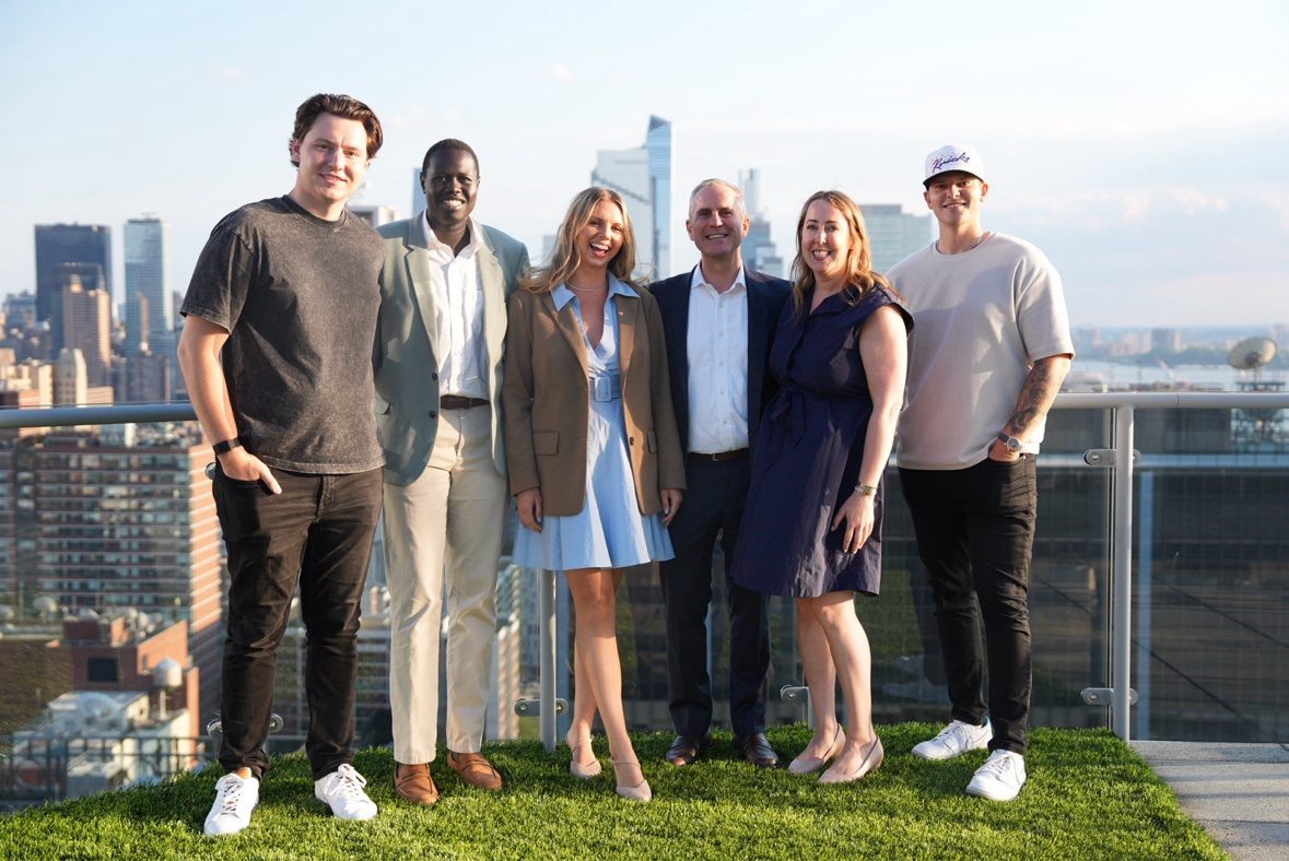 Group portrait on a New York City rooftop